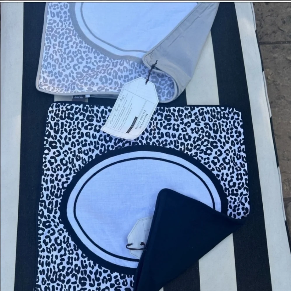 NWT Pottery Barn Pair Pillowcases Dorm PB BLANK Monogram Pillow Covers 16x16”